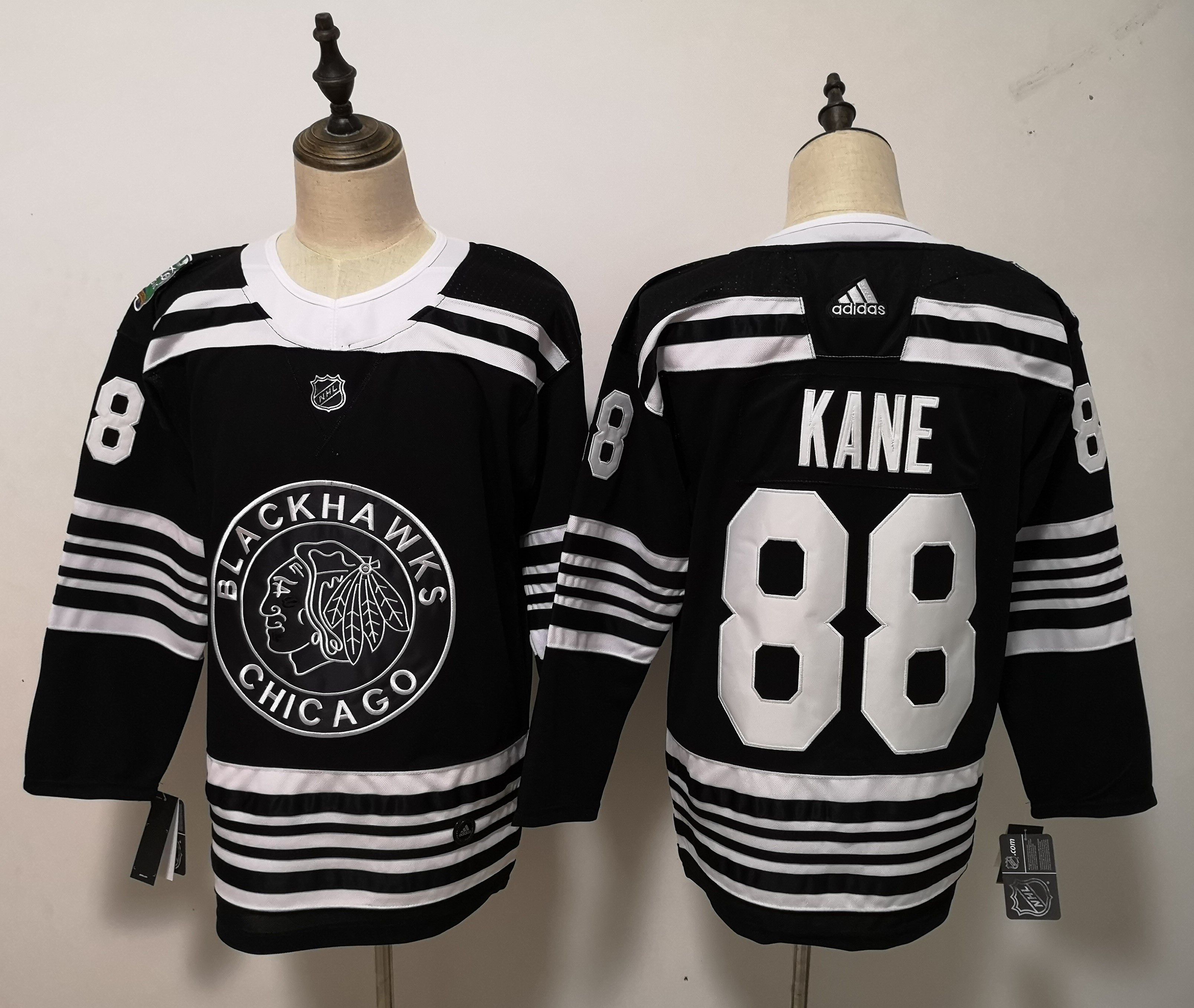 Men Chicago Blackhawks #88 Kane Black Adidas Authentic Winter Classic NHL Jersey
